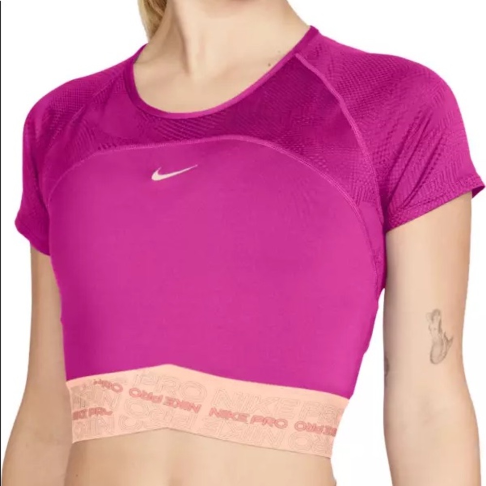 Nike Pro Dri Fit Pink Workout Crop Top